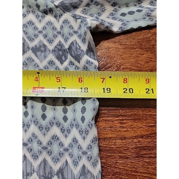 Y2K Studio Y Blue Ruffled Bell Sleeve 90s Fiary Grunge Blouse Sheer Chiffon Med - Picture 7 of 11